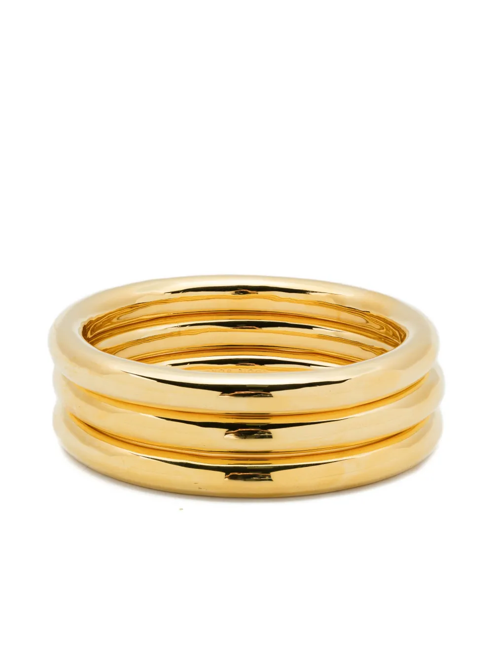 Eddie Borgo 12kt Yellow Gold Cylinder Bangle (set Of Three) In Blue