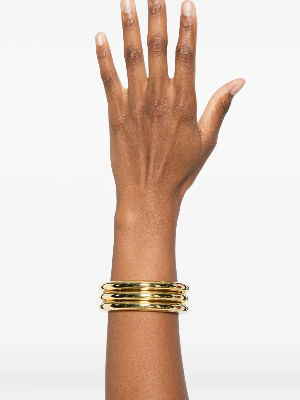Eddie Borgo 12kt Yellow Gold Cylinder Bangle (set Of Three) In Blue