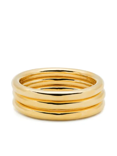 Eddie Borgo 12kt yellow gold cylinder bangle (set of three)