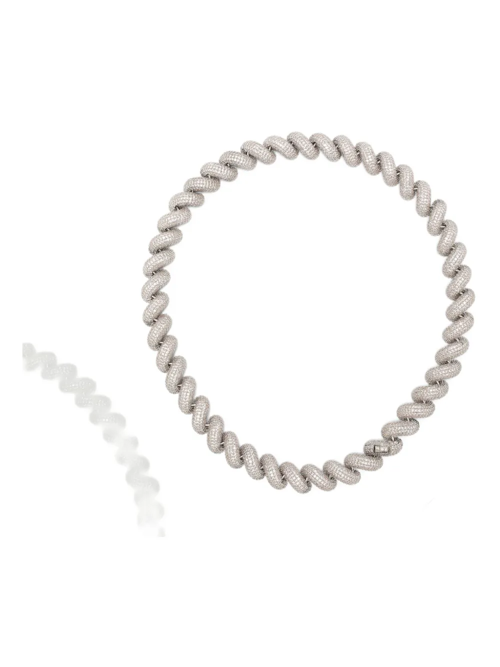 Eddie Borgo rope pavé necklace - シルバートーン Eddie Borgo rope pavé necklace - シルバートーン