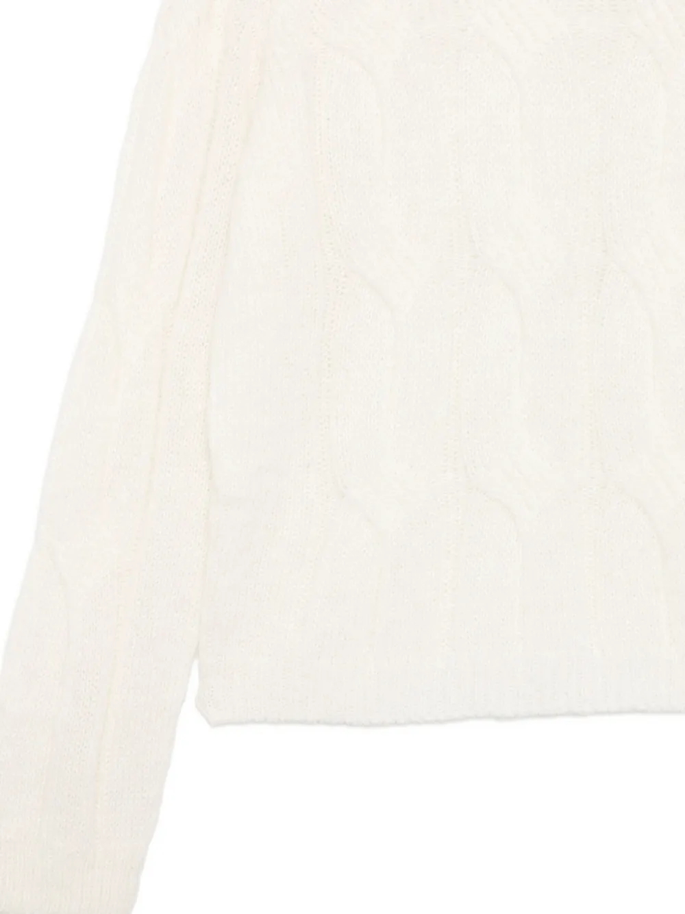 Liu •jo Cable-knit Sweater With High Turtleneck In White