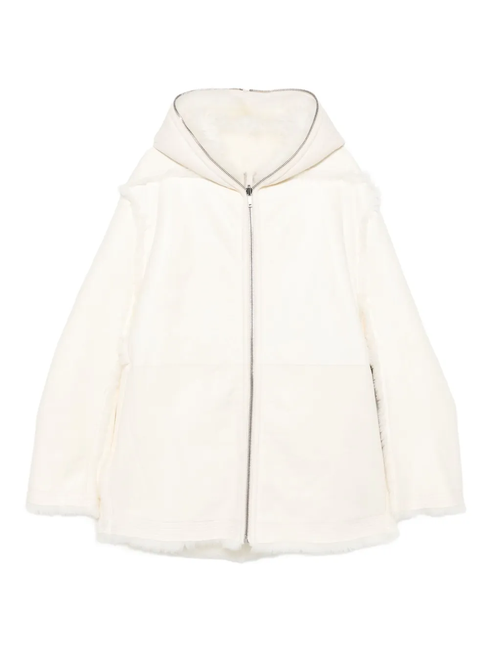 Rick Owens hooded shearling jacket | Neutrals | Image 1