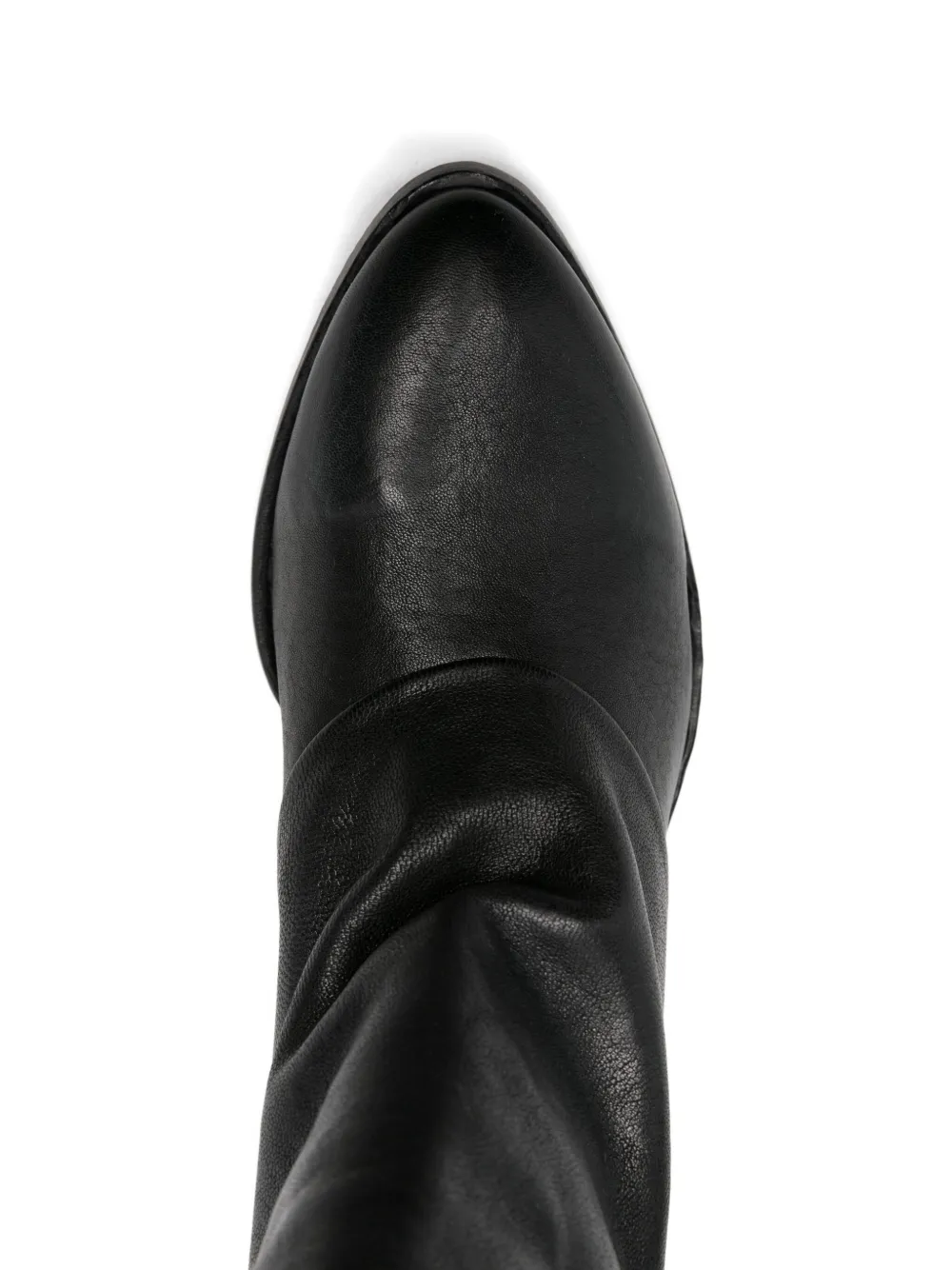 Moma Riga Zip leren enkellaarzen Zwart