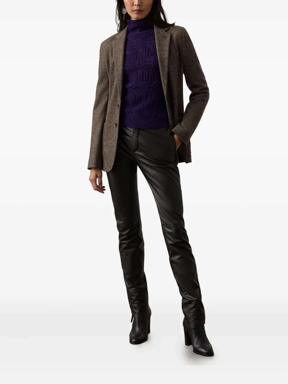 Ralph Lauren Collection flat-front leather trousers | Slim Pants | Image 2