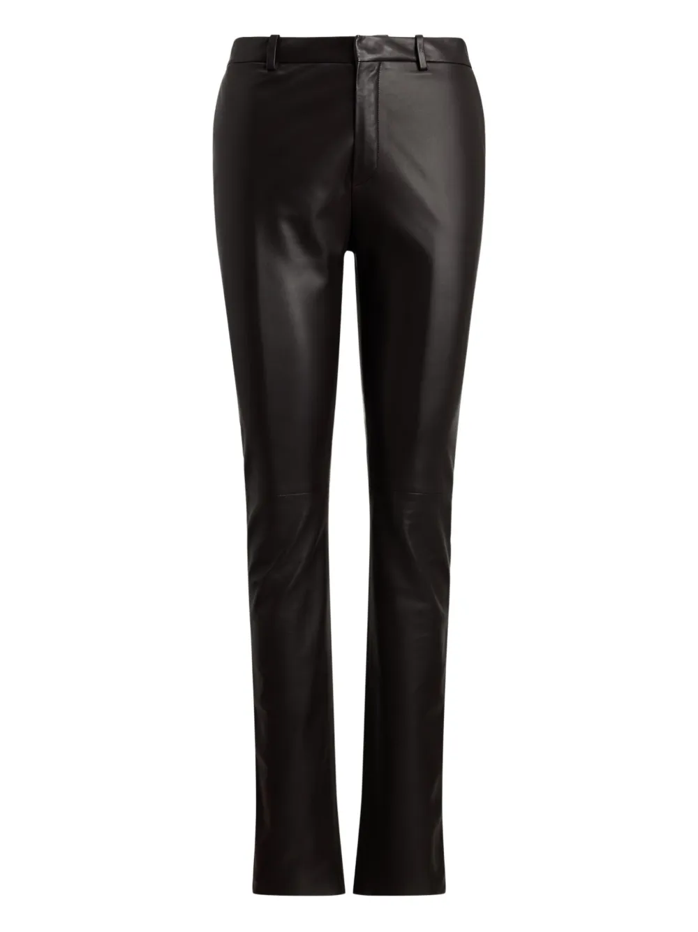 Ralph Lauren Collection flat-front leather trousers | Brown | Image 1