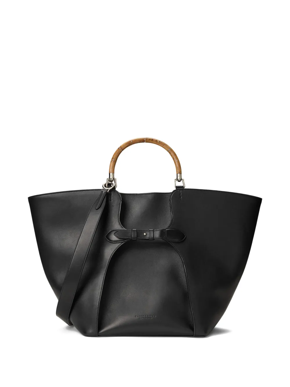 Ralph Lauren The Ralph Calfskin Large Tote In Black