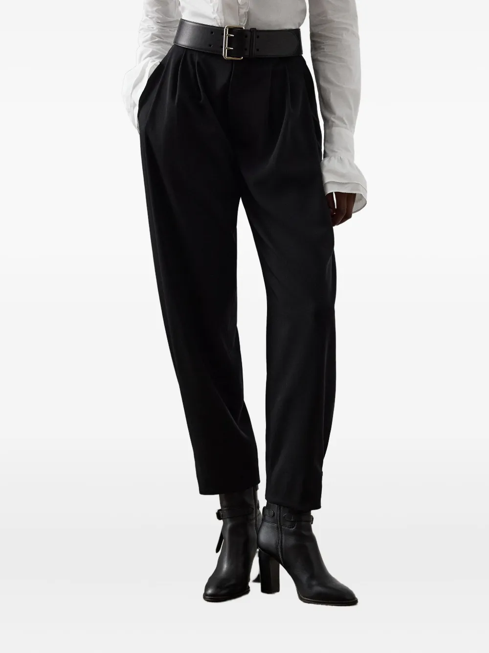 Ralph Lauren Wool Tailored Trousers In Black