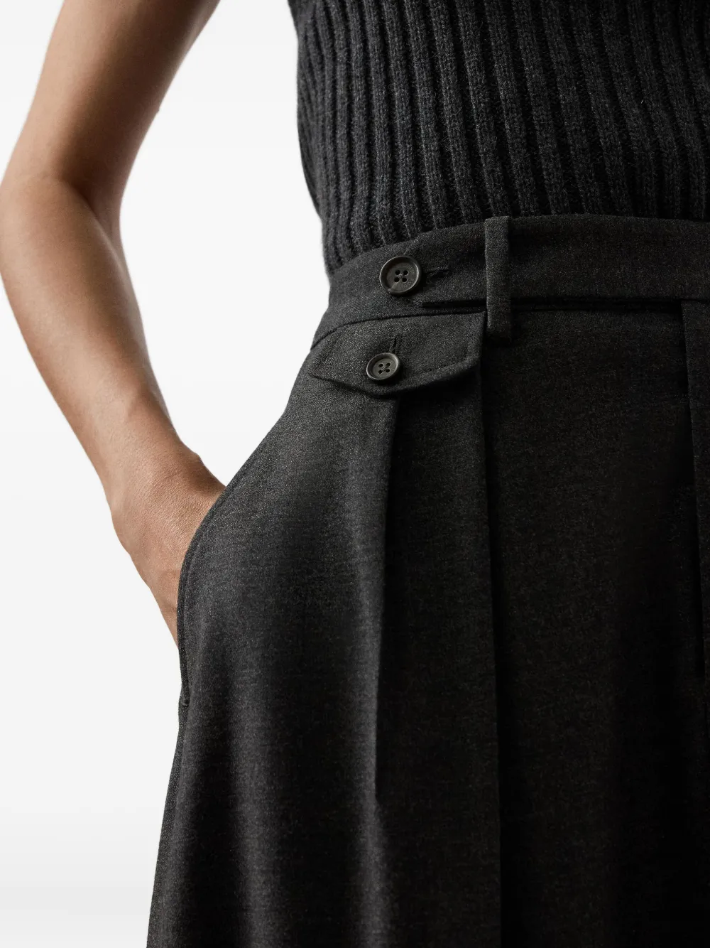 Ralph Lauren Collection Evilyn midi-plooirok Grijs