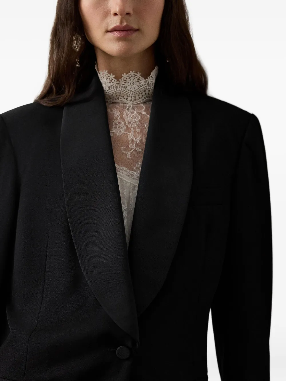 Ralph Lauren Sutton Slim Grain De Poudre Tuxedo Jacket In Black