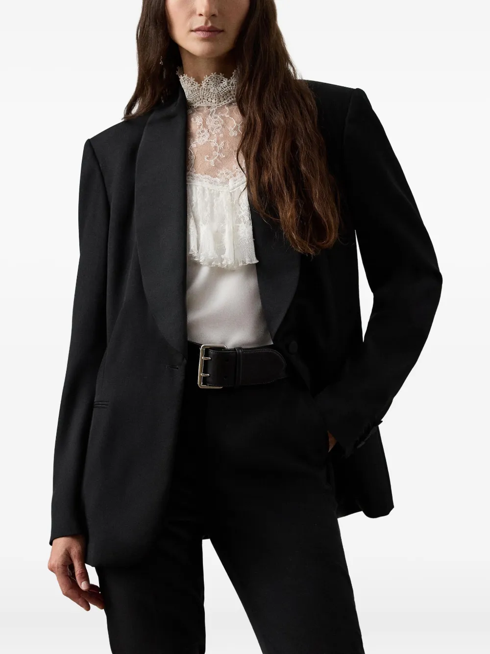 Ralph Lauren Sutton Slim Grain De Poudre Tuxedo Jacket In Black