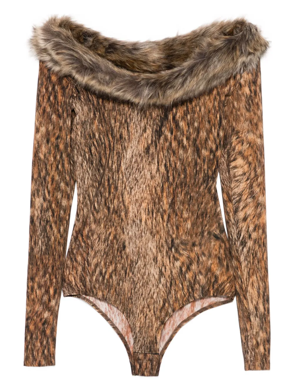 MM6 Maison Margiela アニマルプリント ボディスーツ - ブラウン MM6 Maison Margiela アニマルプリント ボディスーツ - ブラウン