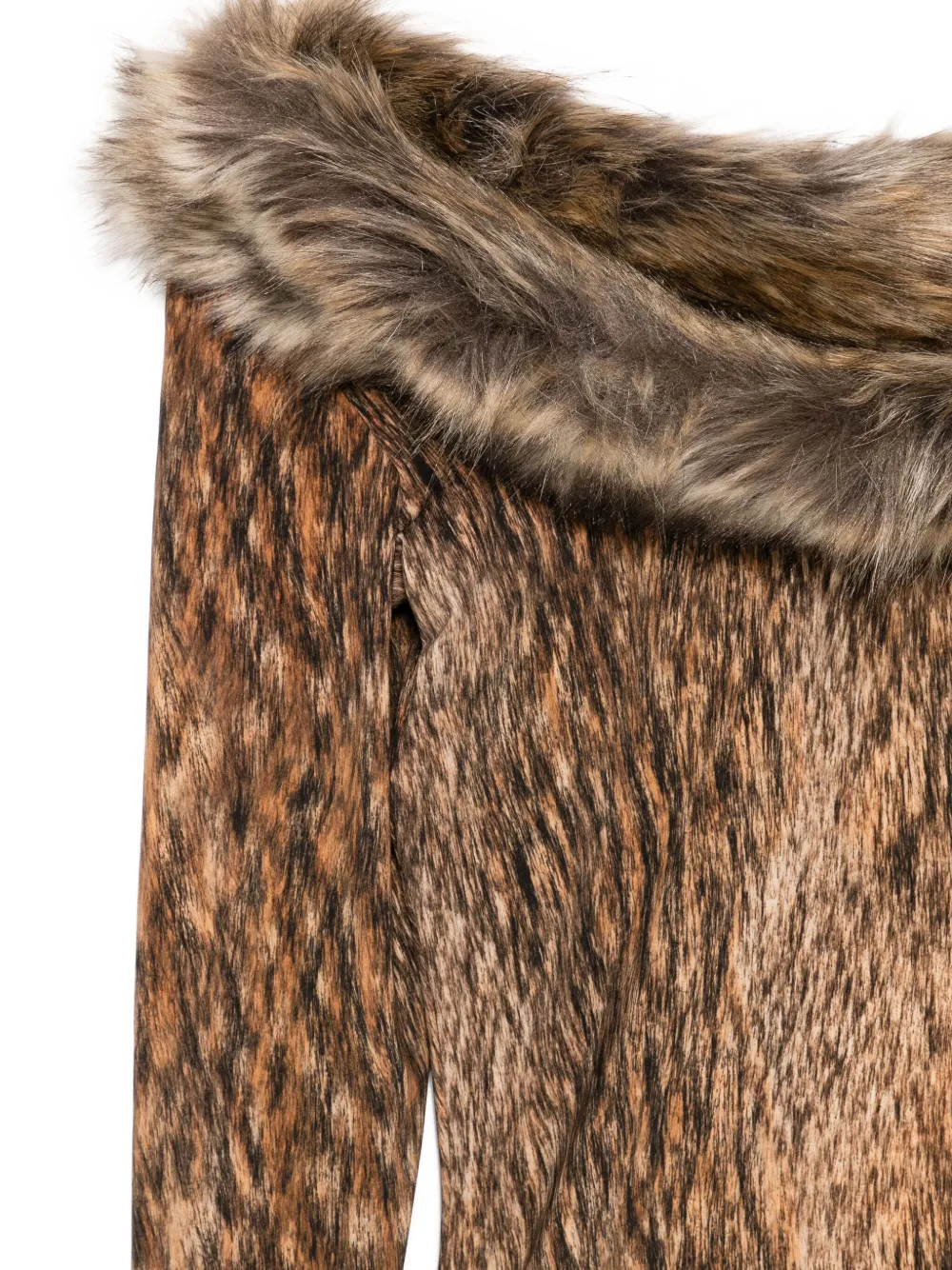 Mm6 Maison Margiela Animal-print Bodysuit In Brown