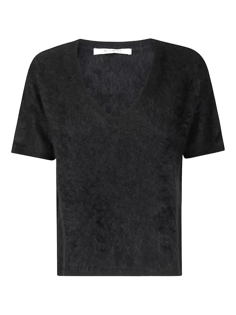 absolut cashmere Nicoletta V-neck short-sleeve cashmere sweater | Black | Image 1