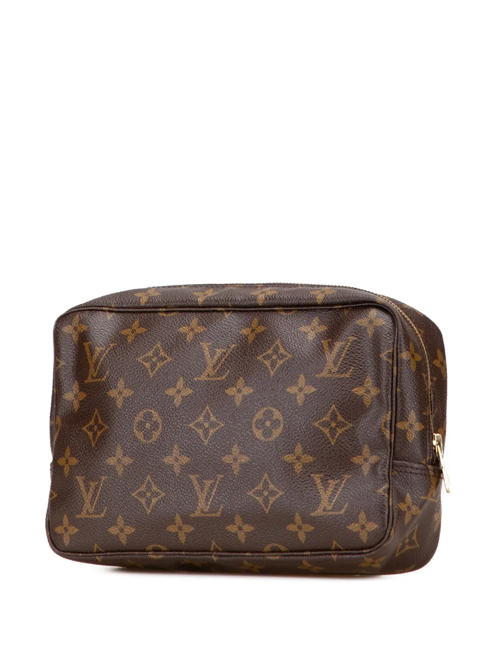 Pre-owned Louis Vuitton 1990 Monogram Trousse Toilette 23 Clutch Bag In Brown