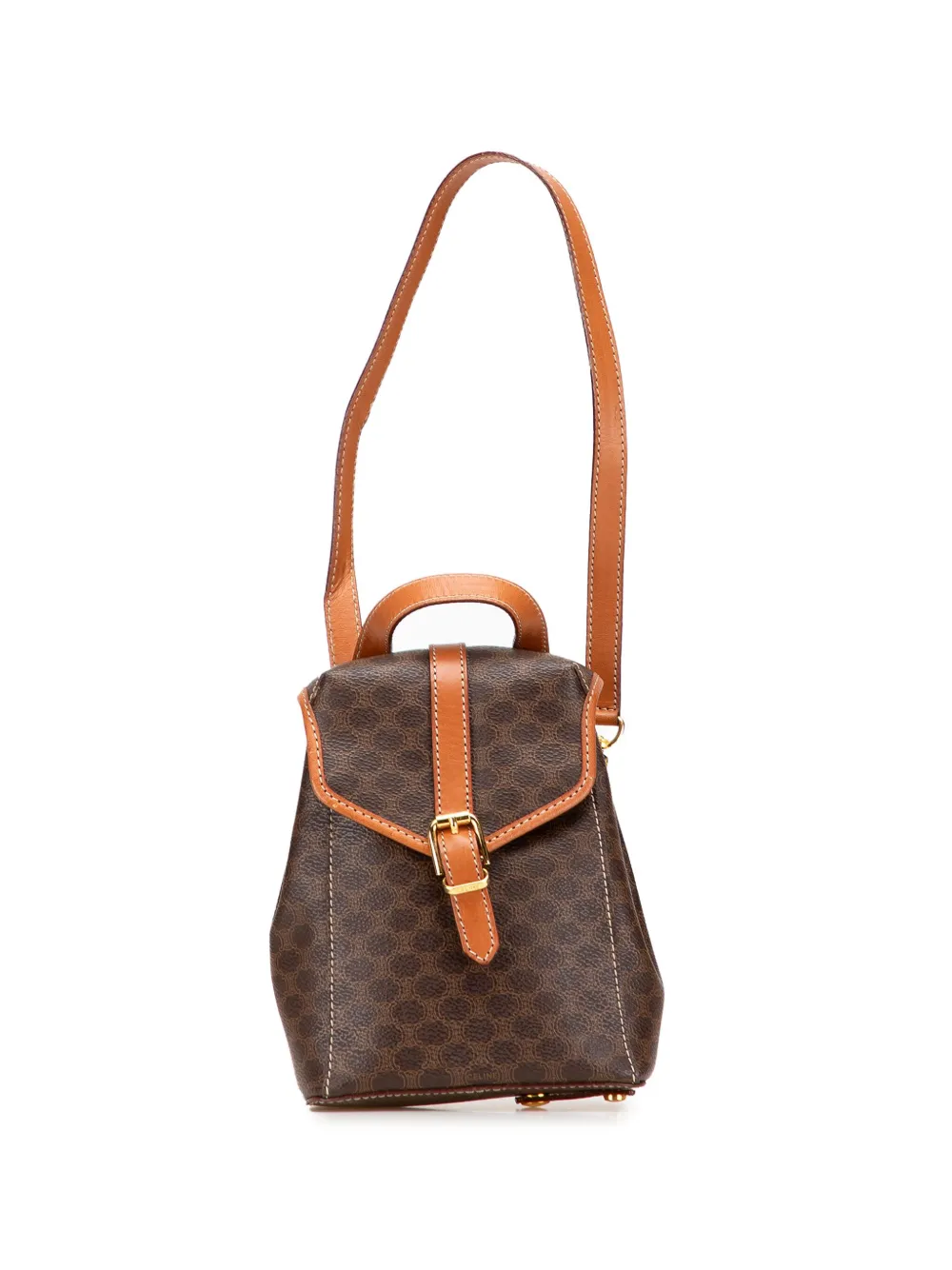 Celine Pre-Owned 1995 Mini Macadam Coated Canvas Twin backpack | Brown | Image 1