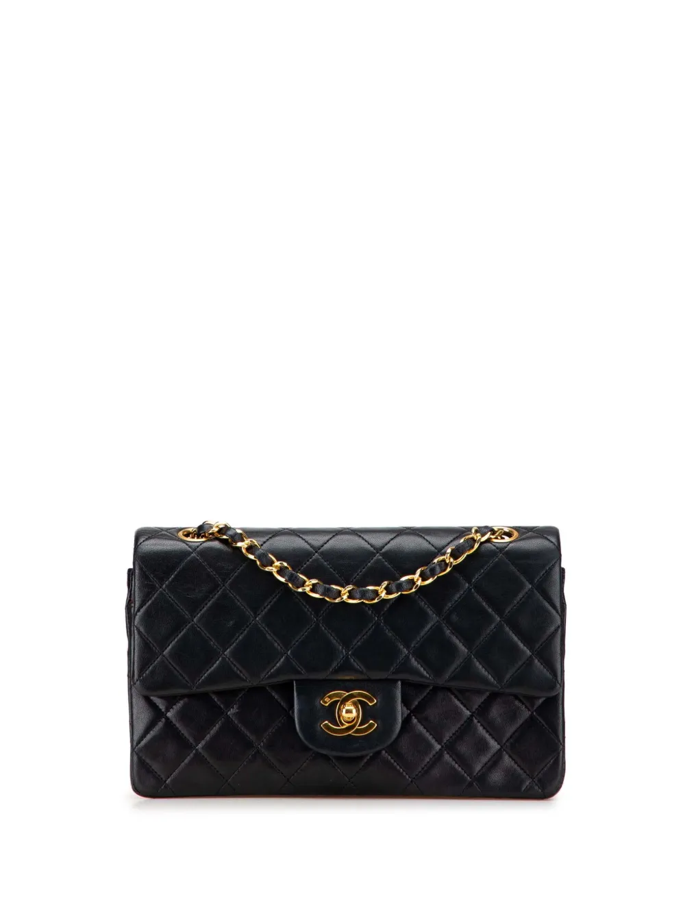CHANEL Pre-Owned 1989-1991 スモール クラシック ラムスキン ダブルフラップ ショルダーバッグ - ブラック CHANEL Pre-Owned 1989-1991 スモール クラシック ラムスキン ダブルフラップ ショルダーバッグ - ブラック