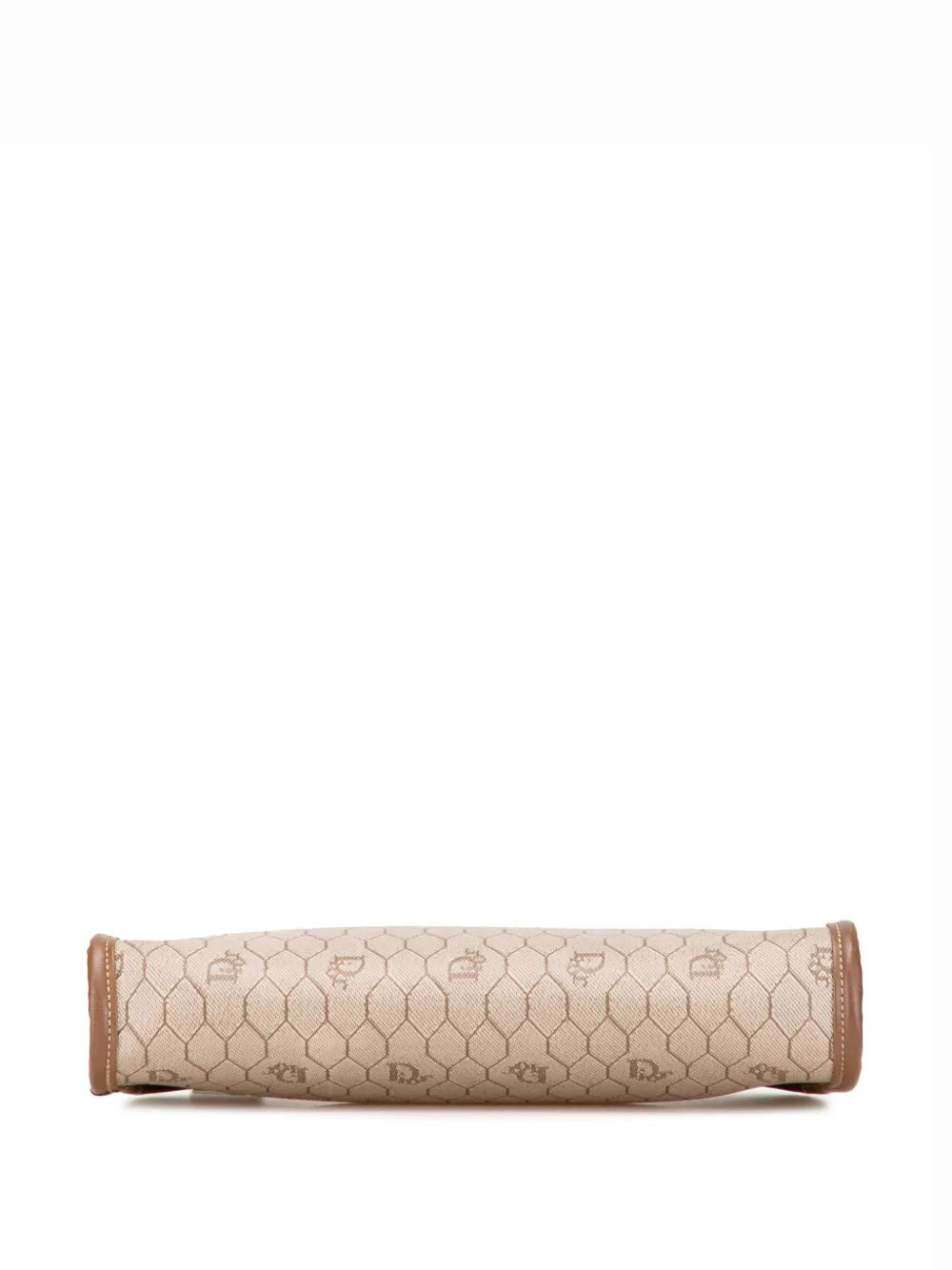 Pre-owned Dior 20th Century Honeycomb Coated Canvas Clutch Bag In Brown