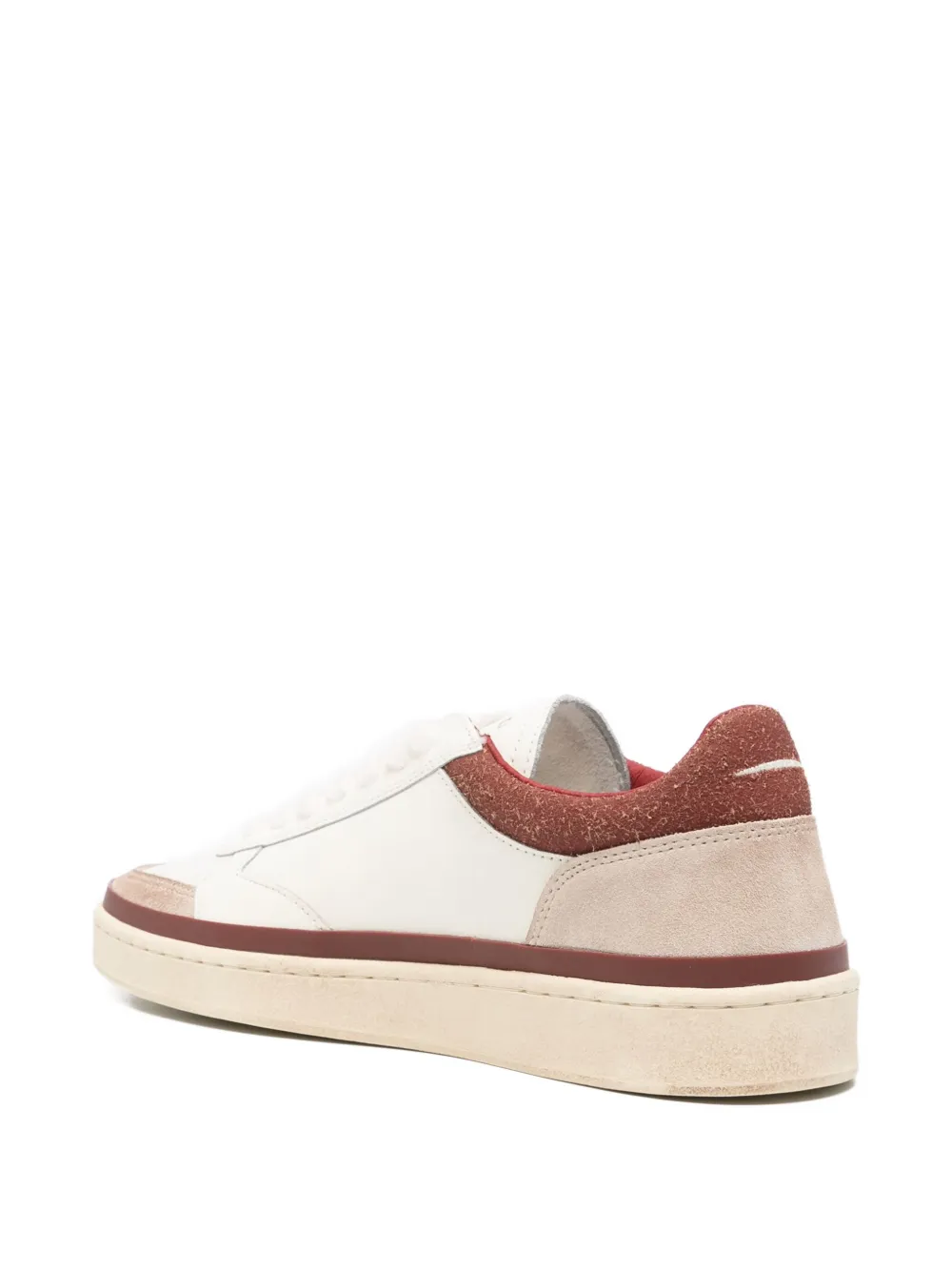 Ghoud Beige Low-top Sneakers With Perforated Detailing In White