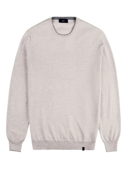 Fay elbow-patch crew-neck sweater