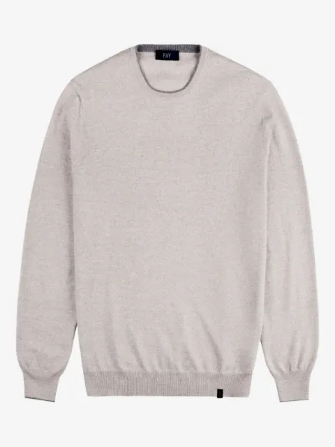 Fay elbow-patch crew-neck sweater