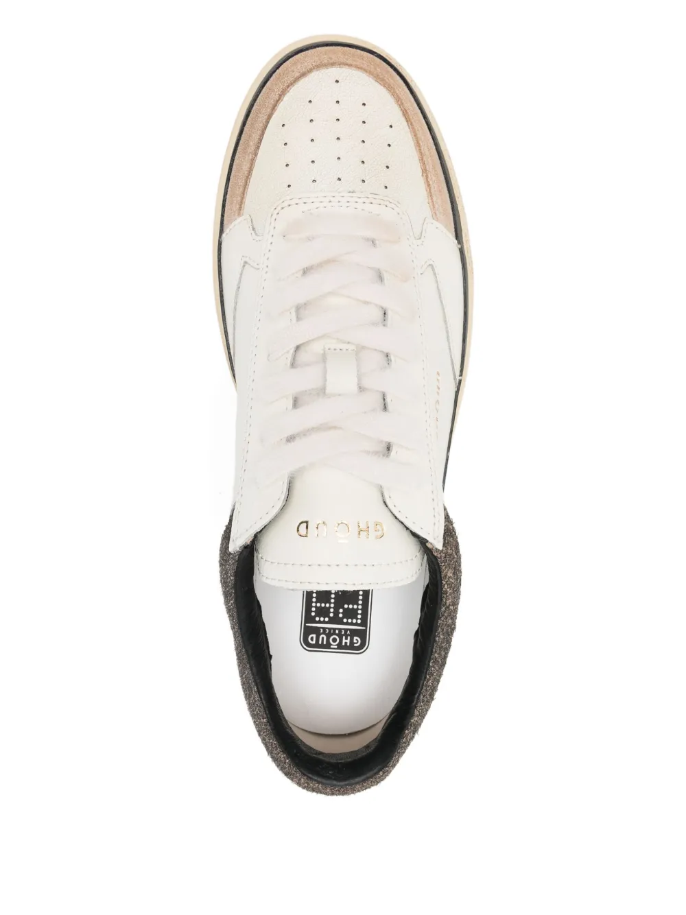 GHŌUD leather panelled sneakers Wit