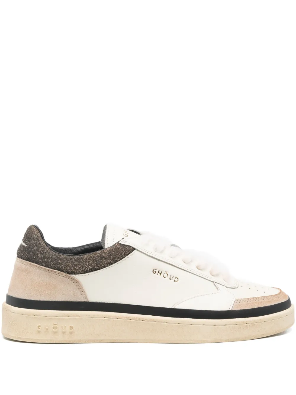 Ghoud Leather Panelled Sneakers In White