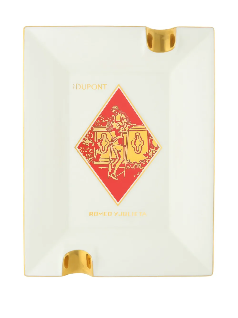 St Dupont Logo-print Ashtray In White