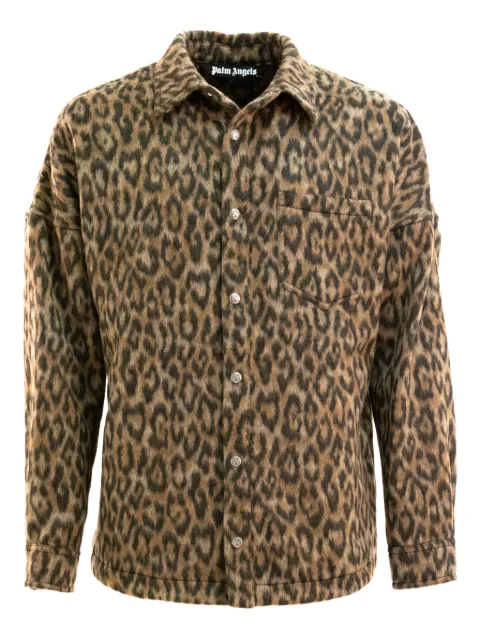 Palm Angels leopard-print chest-pocket jacket