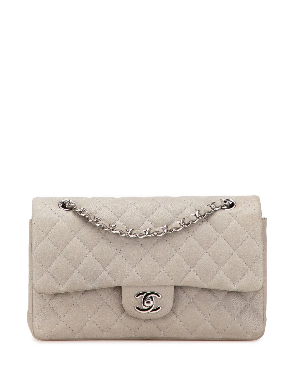 CHANEL Pre-Owned 2012 ミディアム クラシック キャビア ダブルフラップ ショルダーバッグ - グレー CHANEL Pre-Owned 2012 ミディアム クラシック キャビア ダブルフラップ ショルダーバッグ - グレー
