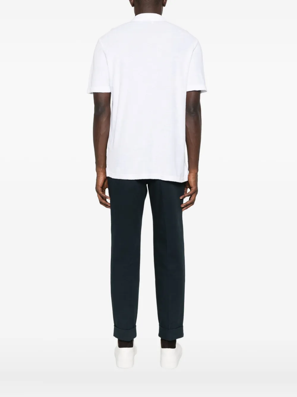 Gran Sasso Zip-front Polo Shirt In White