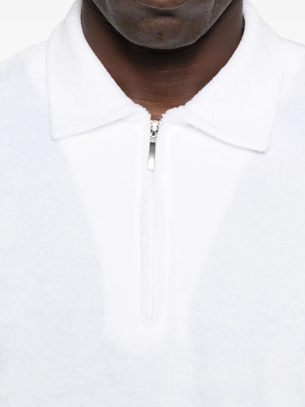 Gran Sasso Zip-front Polo Shirt In White