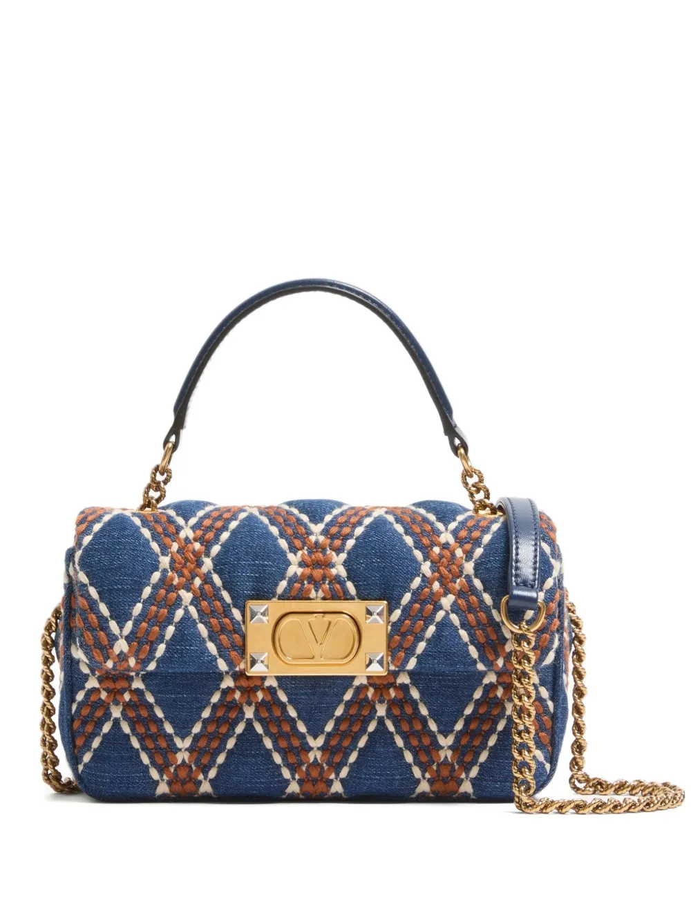 Valentino Garavani キルティング ショルダーバッグ - ブルー Valentino Garavani キルティング ショルダーバッグ - ブルー