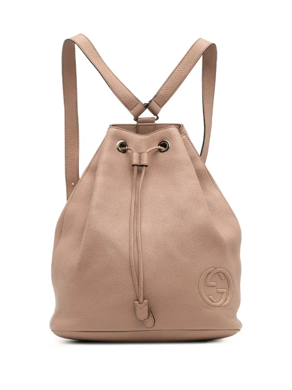 Gucci Pre-Owned 2016-2025 Small Pebbled Calfskin Soho Drawstring Backpack  Brown FARFETCH LB