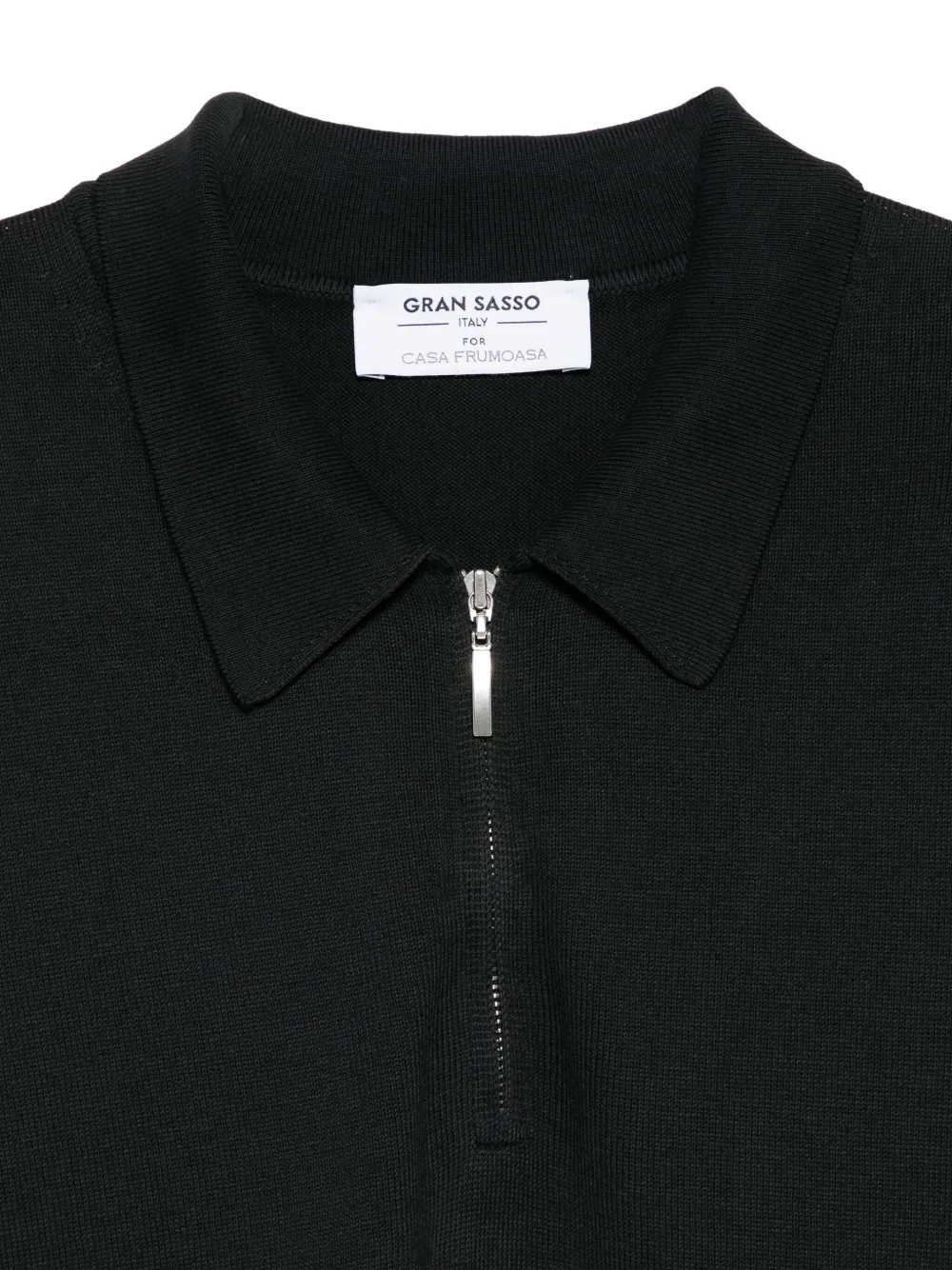 Gran Sasso Half-zip Polo Shirt In Black