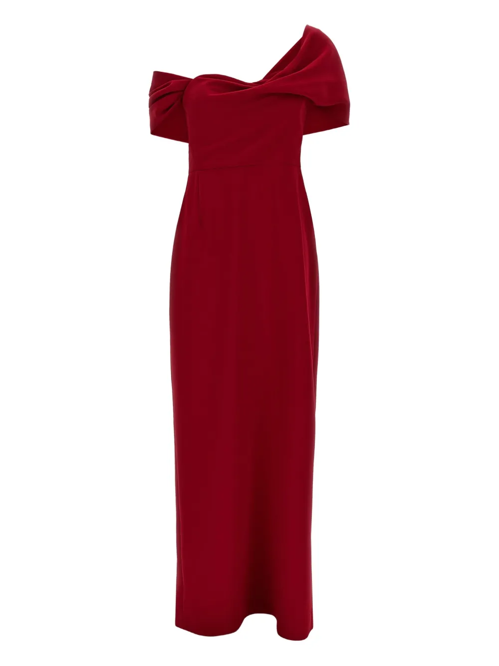 Carolina Herrera draped one-shoulder midi dress | Red | Image 1