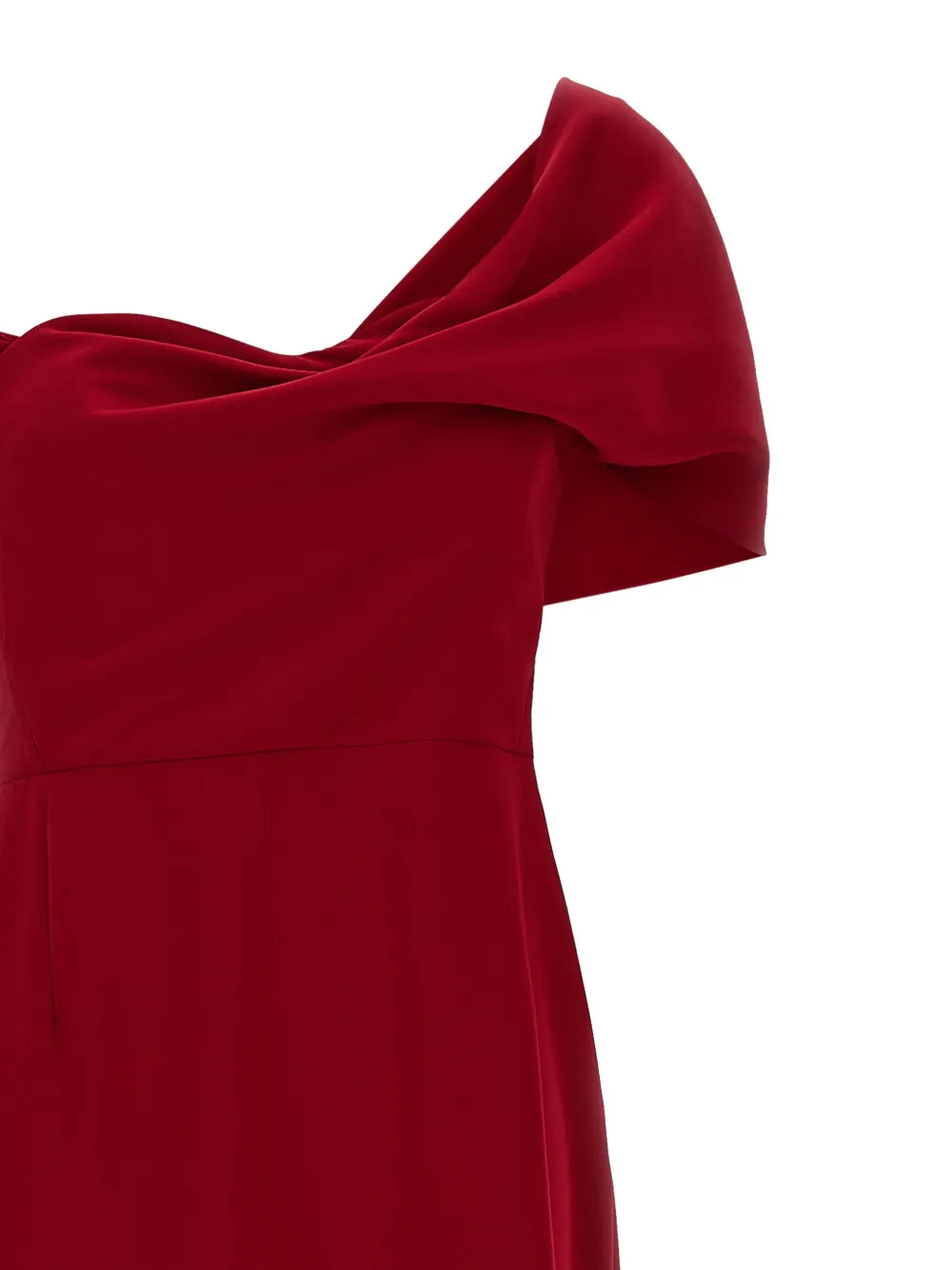 Carolina Herrera Off-shoulder Floor-length Draped Dress In Red