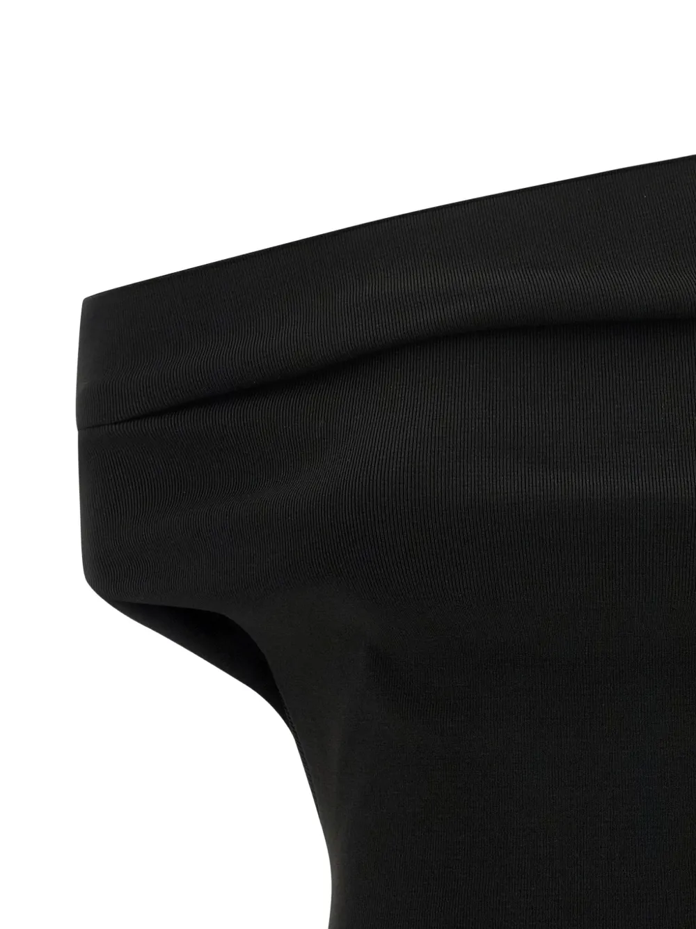 Armarium Debra Asymmetric Stretch-knit Top In Black