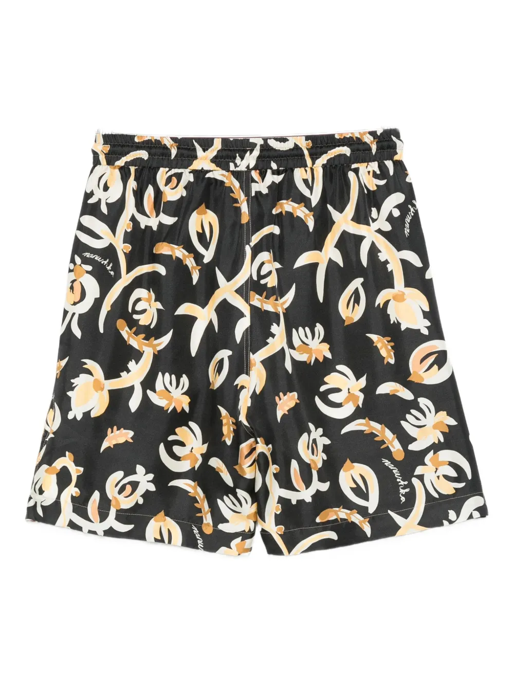Nanushka Shorts met bloemenprint - Zwart