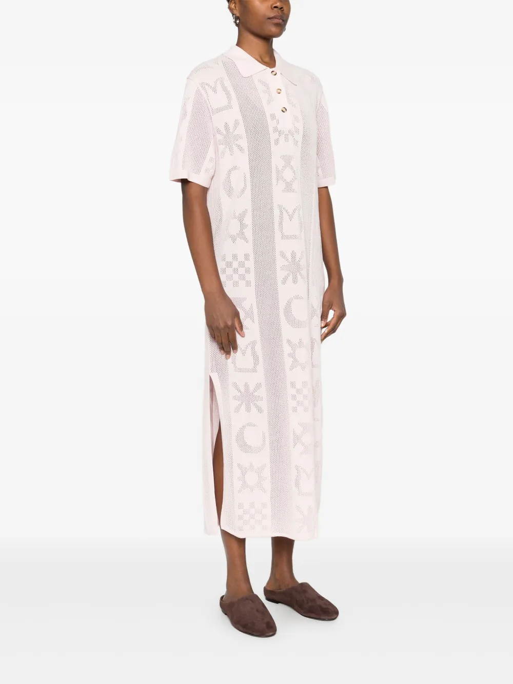 Nanushka Jurk met polokraag en patroon Roze