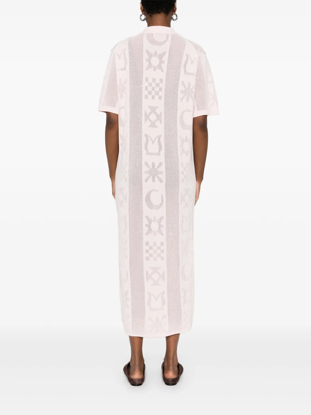 Nanushka Jurk met polokraag en patroon Roze