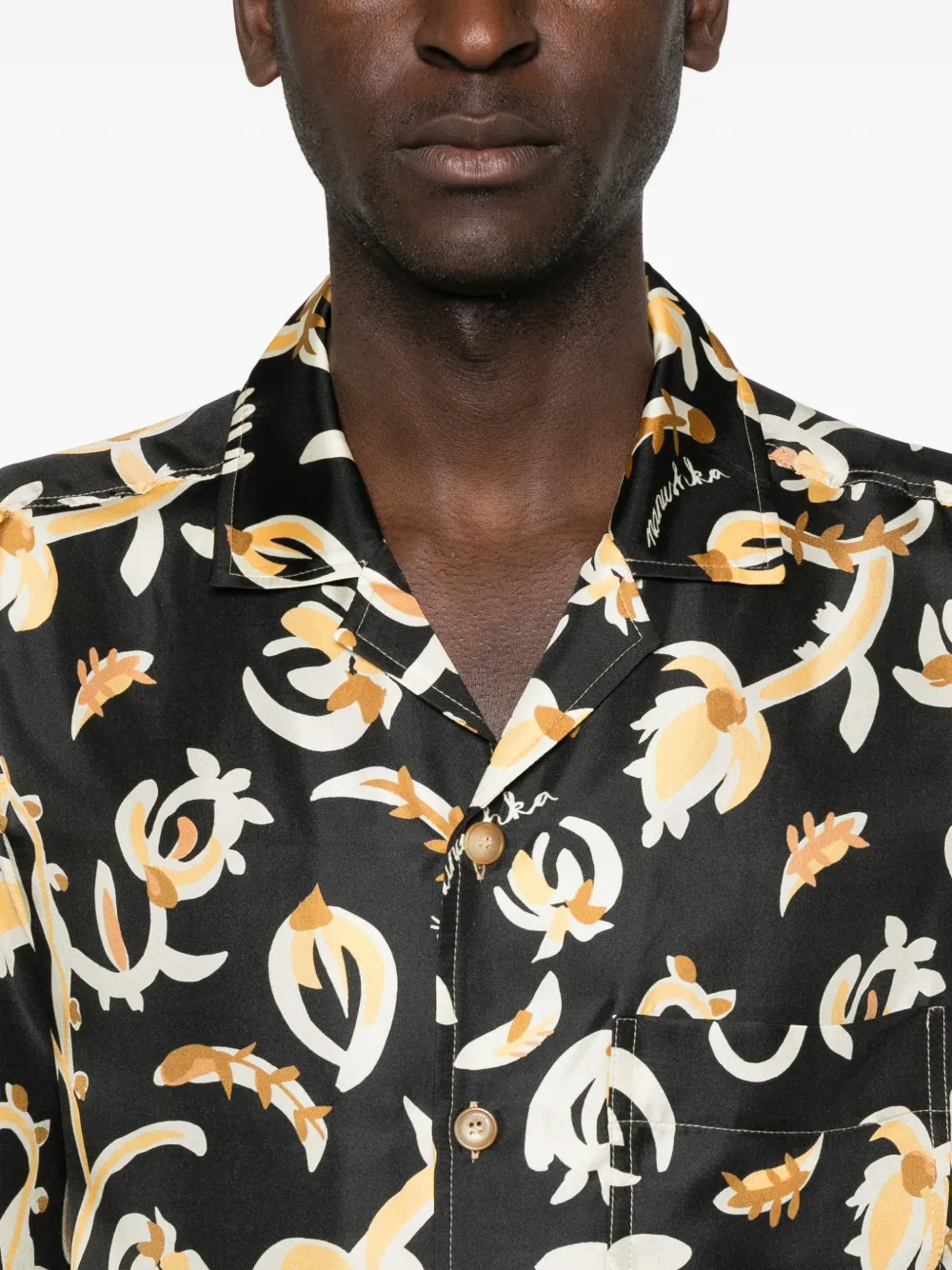 Nanushka Overhemd met bloemenprint Zwart