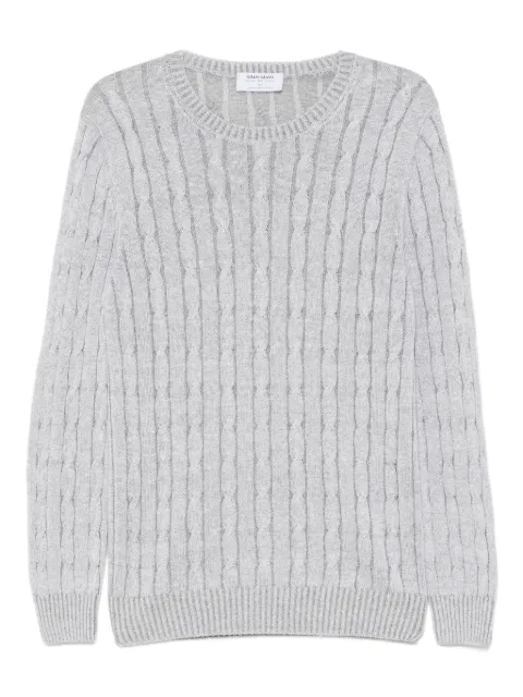 Gran Sasso suéter en tejido de ochos con cuello redondo