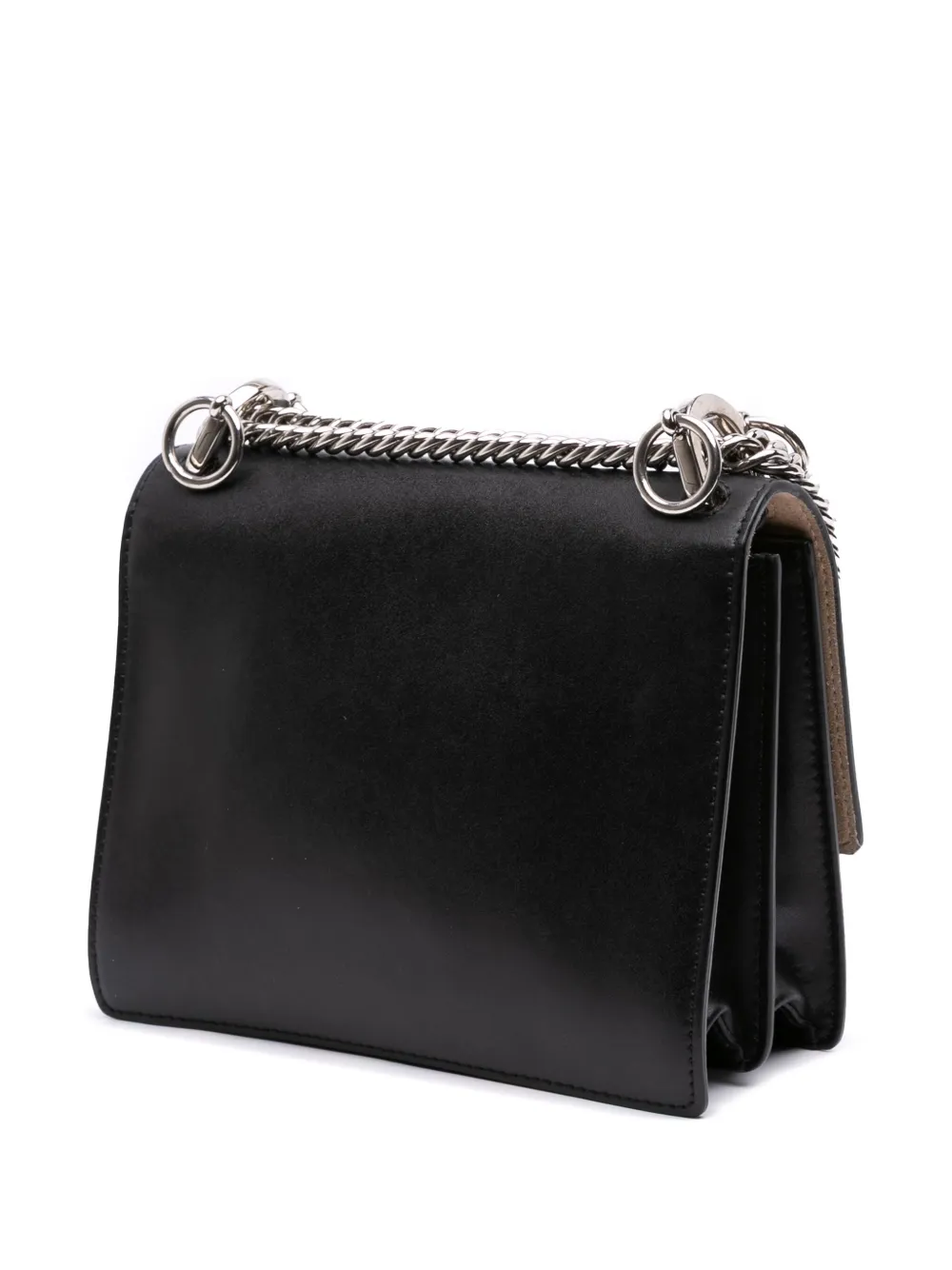 Pre-owned Fendi 2010-2025 Small Leather Kan I Crossbody Bag In Black