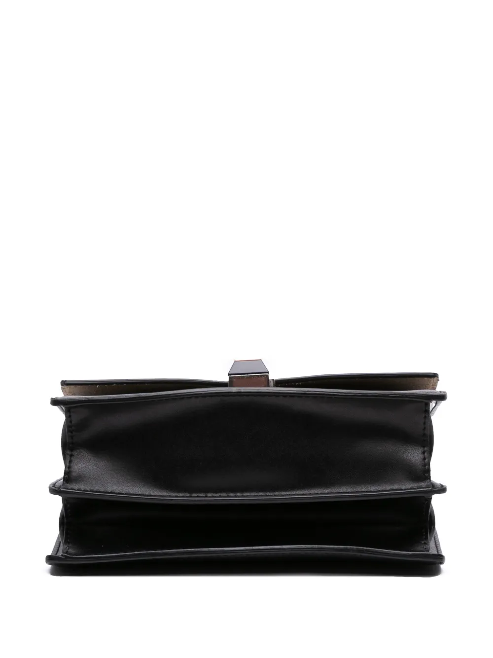 Pre-owned Fendi 2010-2025 Small Leather Kan I Crossbody Bag In Black