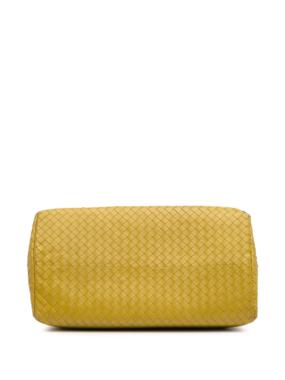 Pre-owned Bottega Veneta 2012-2025 Medium Nappa Intrecciato Roma Tote Bag In Yellow