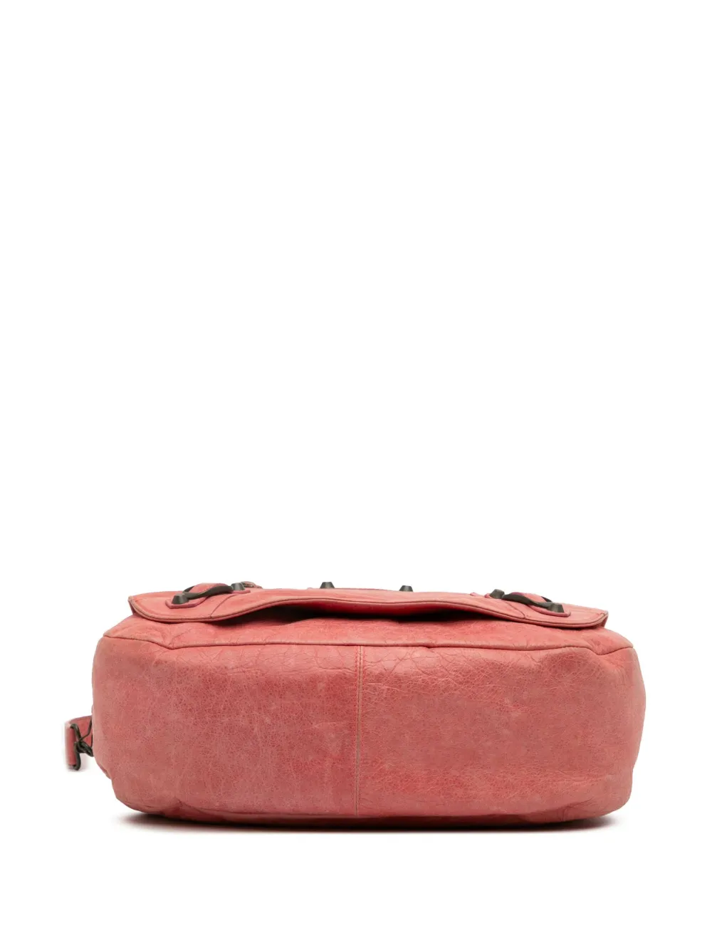 Pre-owned Balenciaga 2012-2025 Lambskin Motocross Classic Folk Messenger Bag Crossbody Bag In Pink