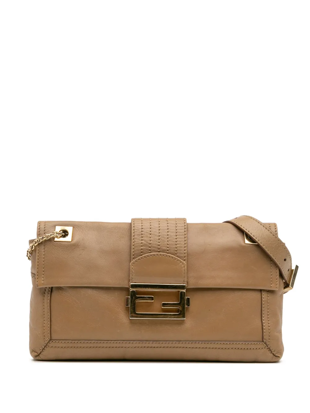 Fendi Pre-Owned 2010-2025 Leather Baguette Chain Flap crossbody bag | Brown | Image 1