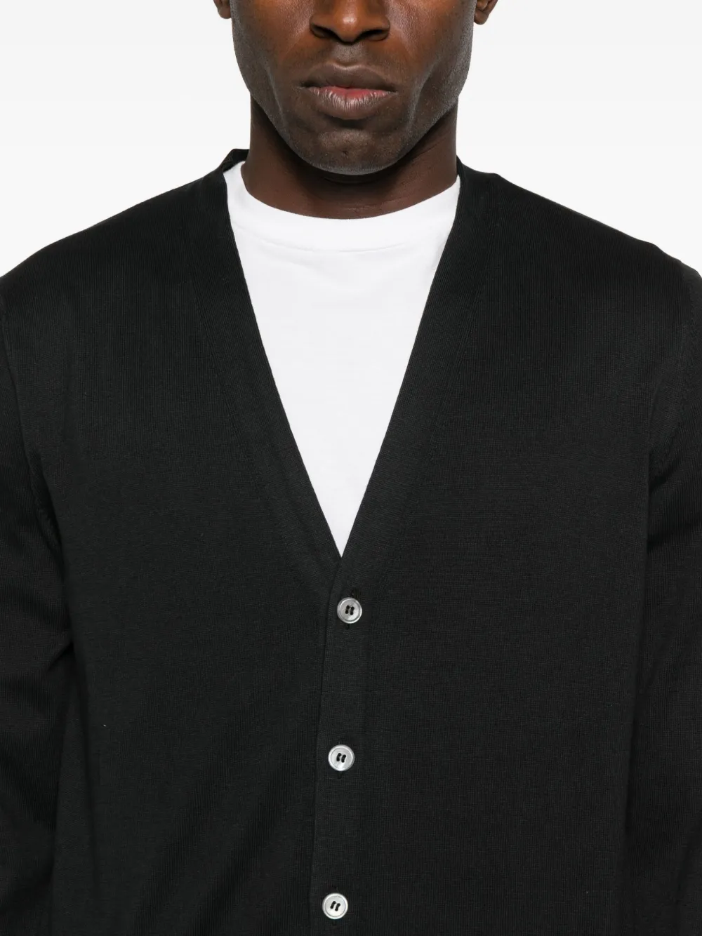 Gran Sasso Man Cardigan Black Size 50 Virgin Wool In Black