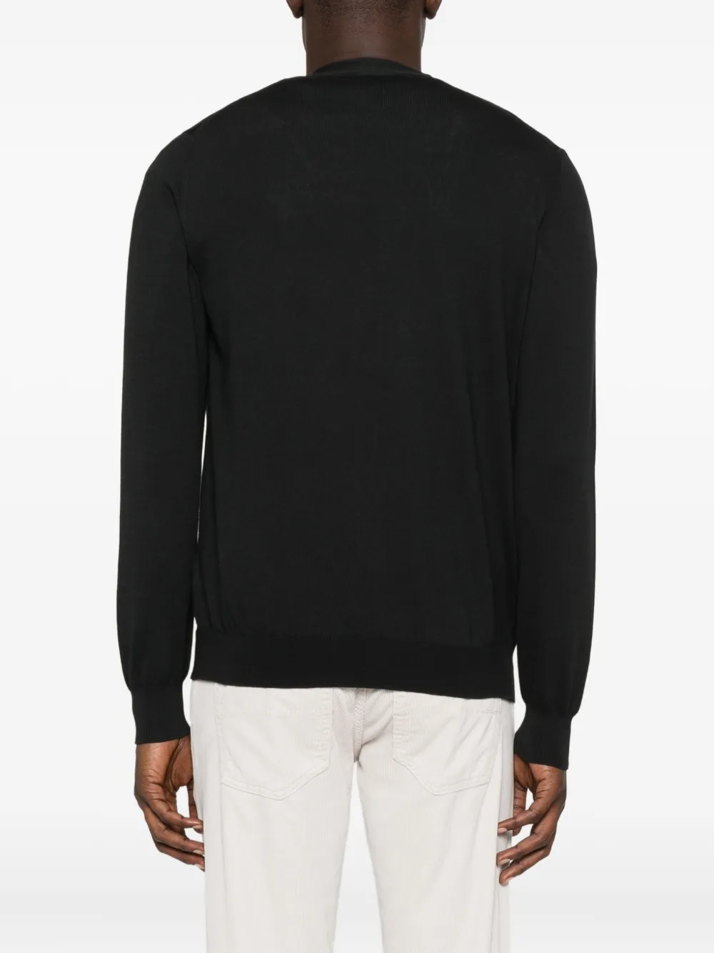 Gran Sasso Man Cardigan Black Size 50 Virgin Wool In Black