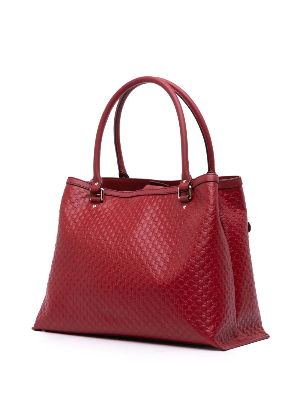 Pre-owned Gucci 2016-2025 Large Soft Microssima Satchel In Red